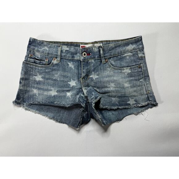 Levi's Pants - Levi's Women's Cut Off Star Print Blue Denim Shorty Shorts - Size 5 (31x2)*